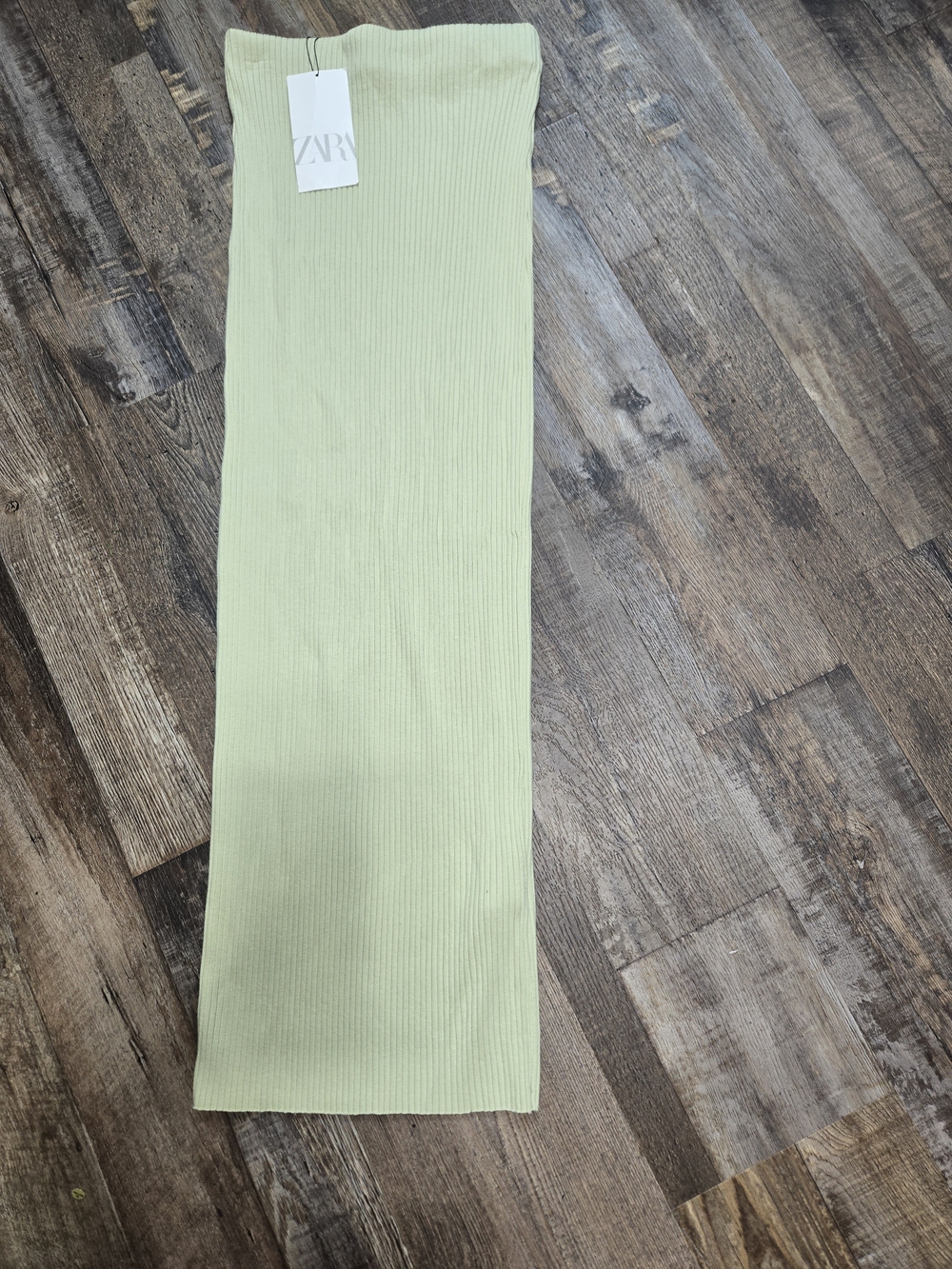 Zara Sage Ribbed Maxi Skirt